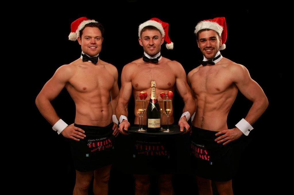 Butlers with christmas hat