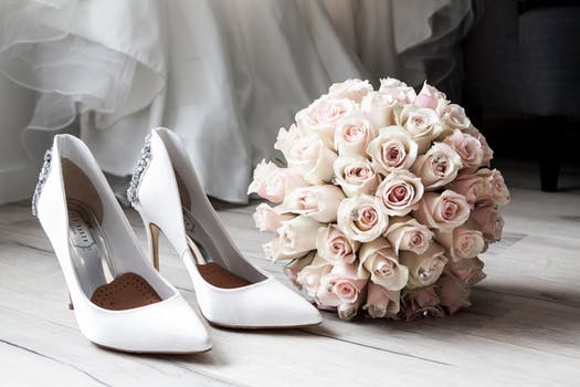 Bridal flowers and shoes