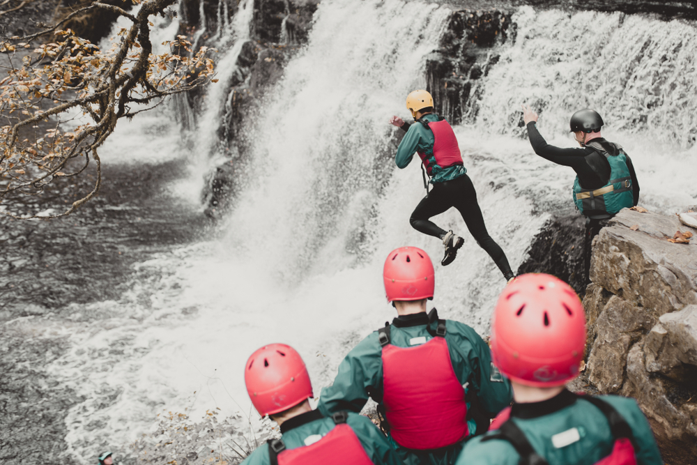 A unique hen party group go coasteering