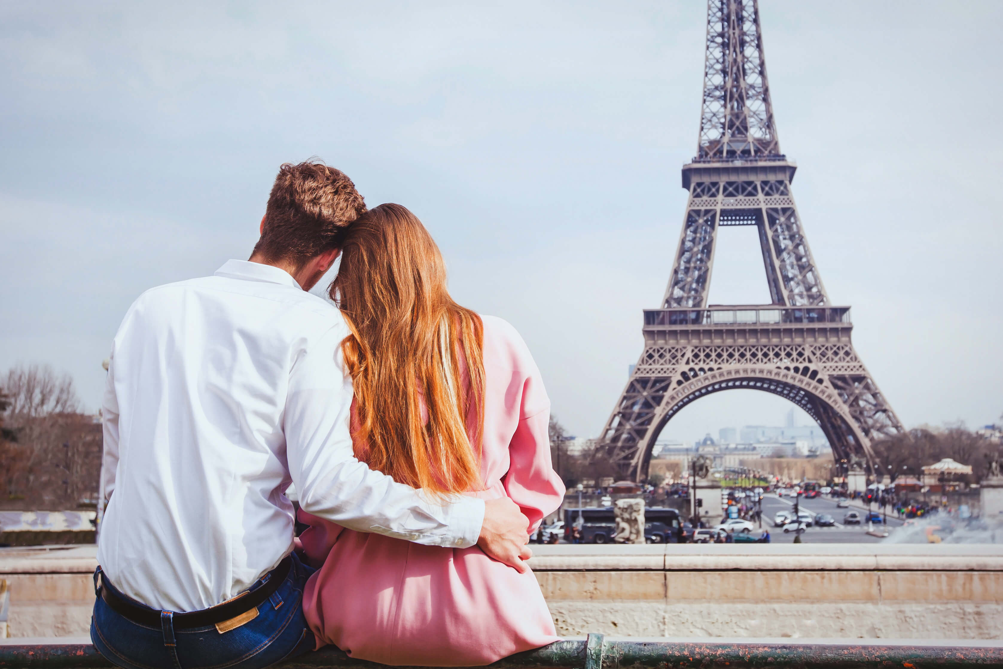 Couple by the Eiffel tower