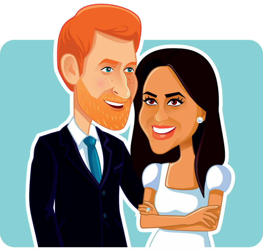 Prince Harry and Meghan Markle cartoon Prince Harry and Meghan Markle cartoon